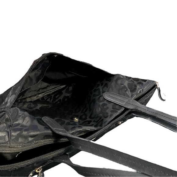 Michael Kors Large Black Leopard Kelsey Tote - Picture 7 of 10